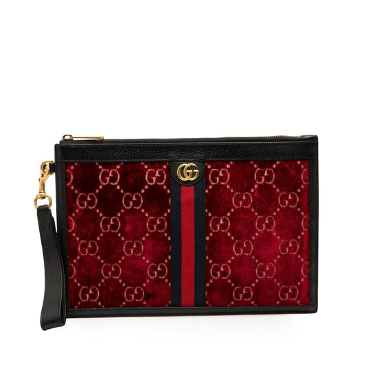 Gucci GG Velvet Ophidia Clutch Bag