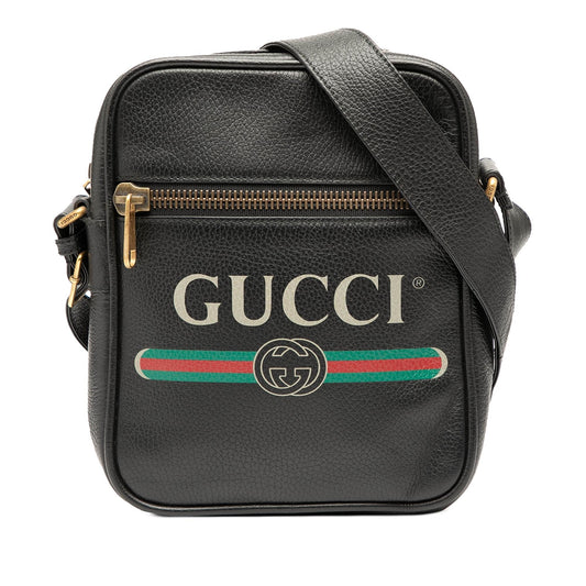 Gucci Grained Calfskin Logo Crossbody