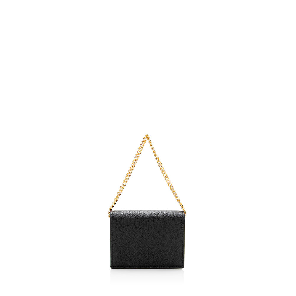 Gucci Grained Leather Zumi Card Case Chain Bag (SHF-19272)