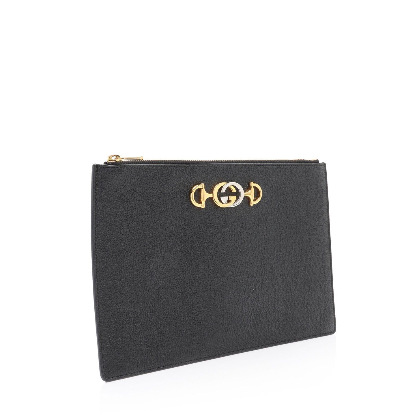 Gucci Nylon Pochette Leather Clutch