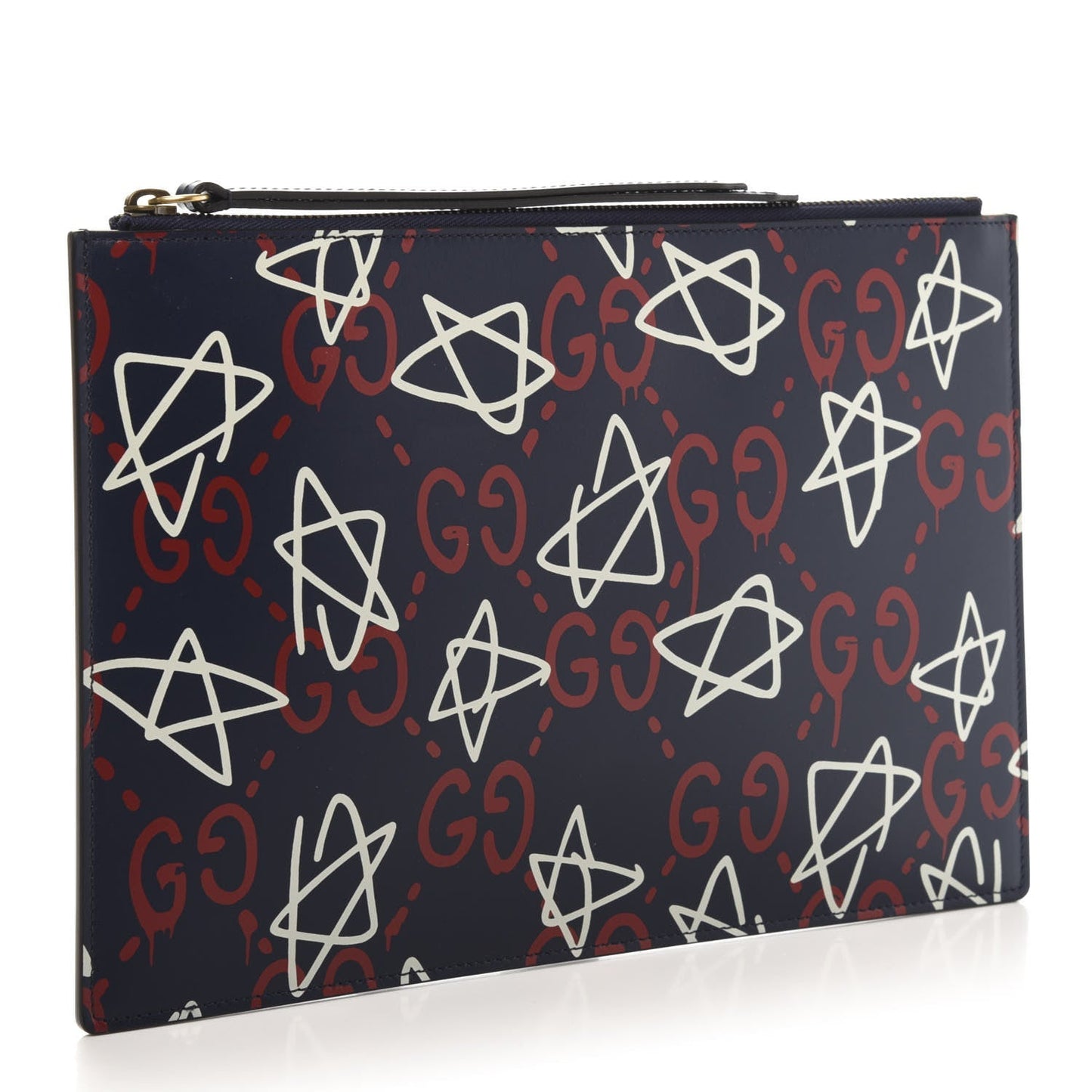 Gucci Monogram Caro Leather Clutch