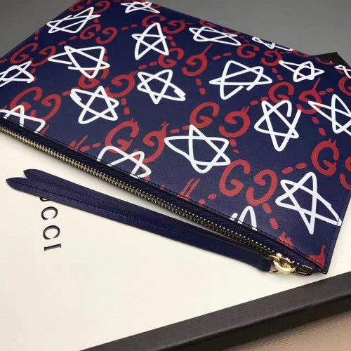 Gucci Monogram Caro Leather Clutch