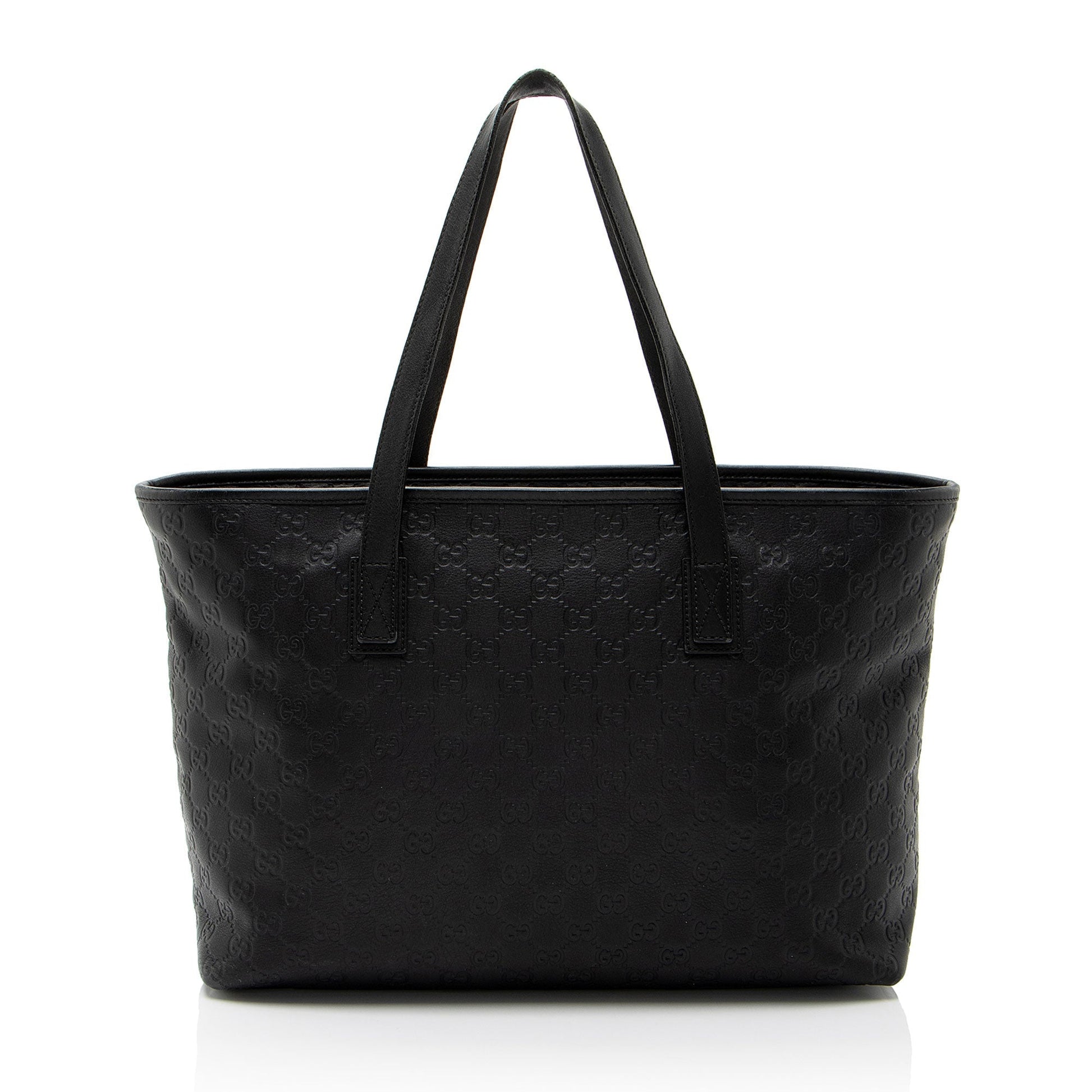 Gucci Guccissima Leather Classic Medium Zip Tote (SHF-CnrScb)