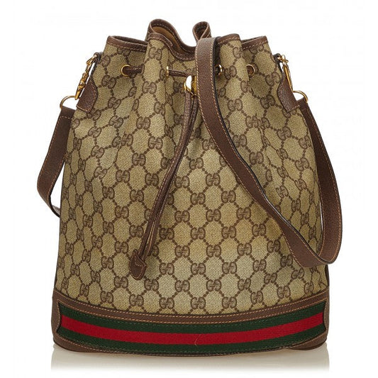 Gucci Caro Leather Canvas Handbag