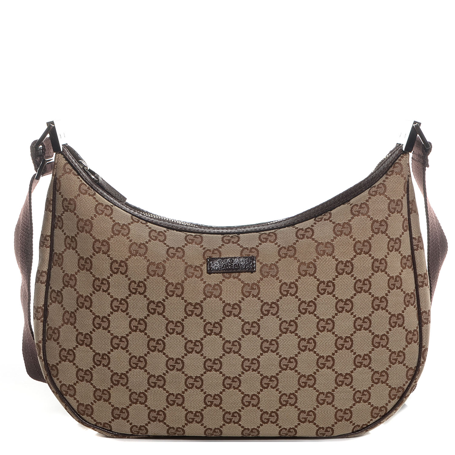 Gucci Monogram Caro Leather Canvas Shoulder Bag