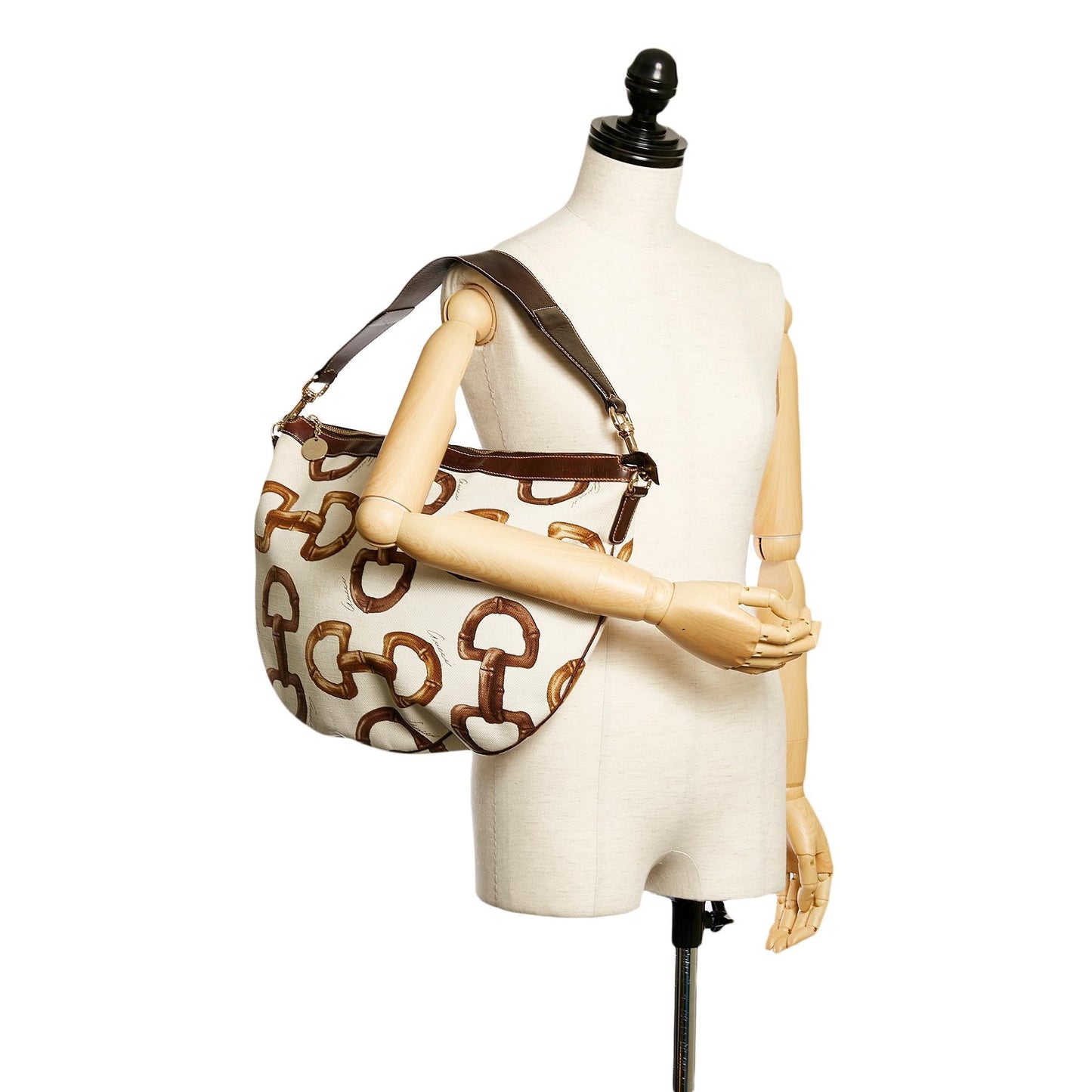 Gucci Horsebit Canvas Hobo Bag (SHG-29795)