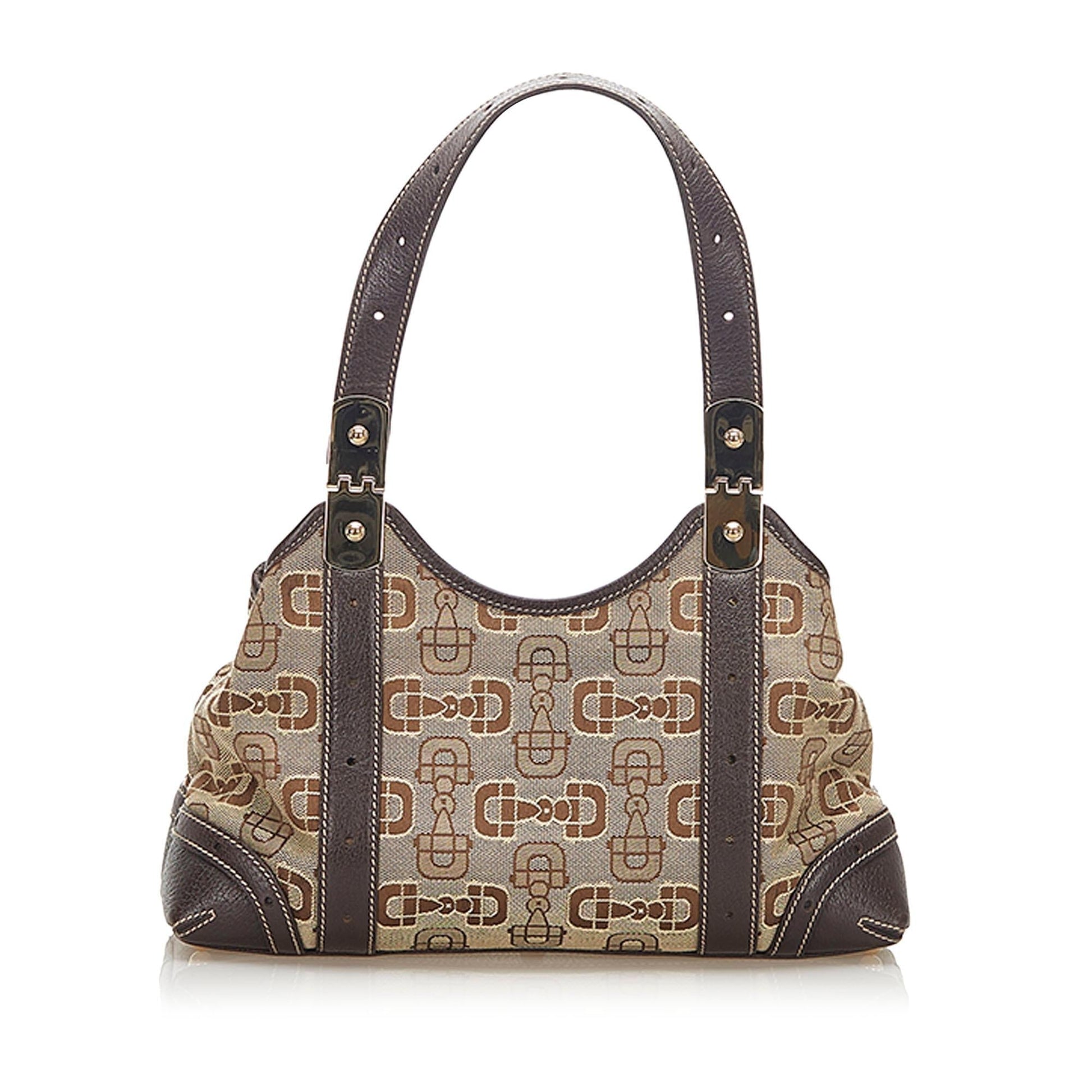 Gucci Horsebit Canvas Shoulder Bag (SHG-37760)