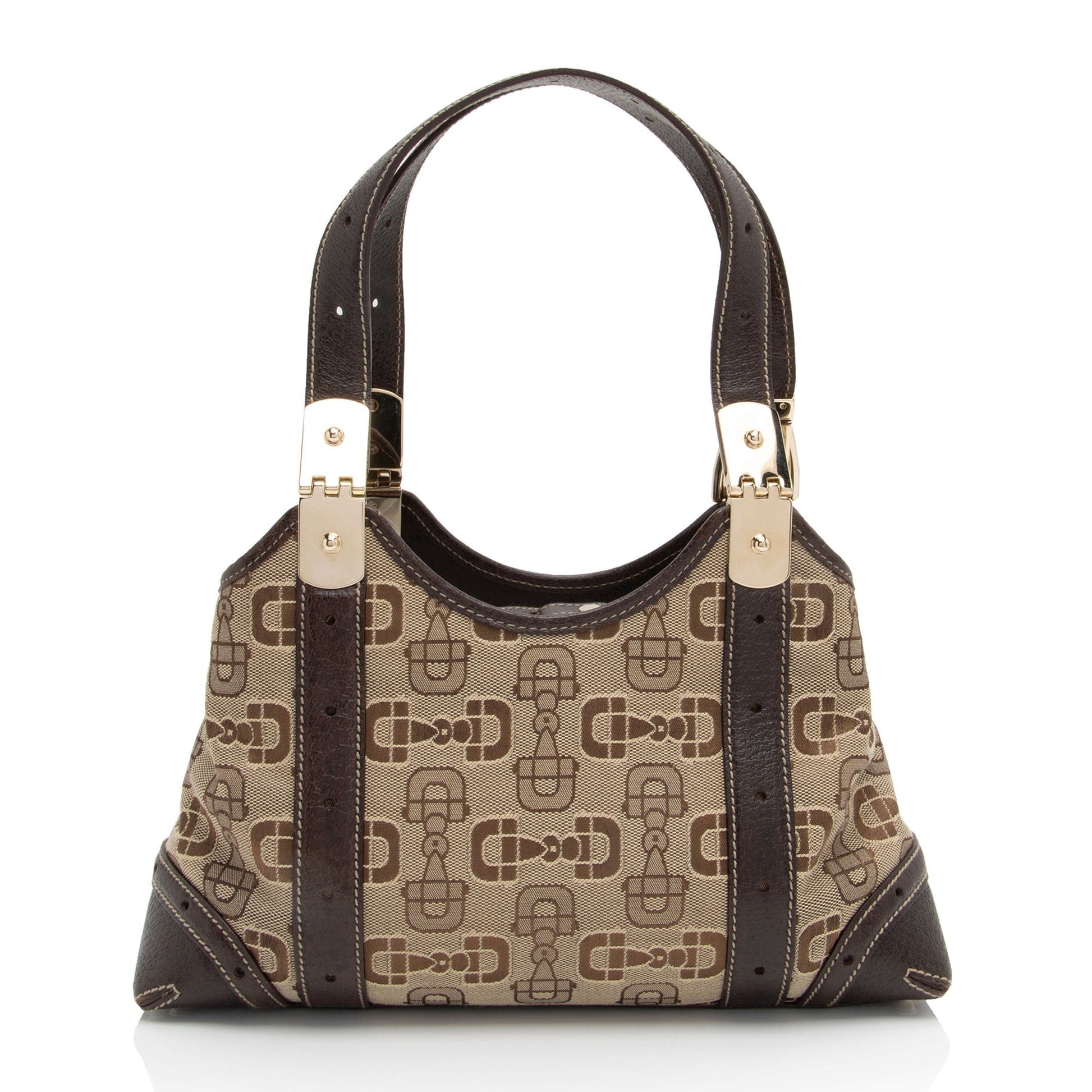 Gucci Leather Canvas Shoulder Bag