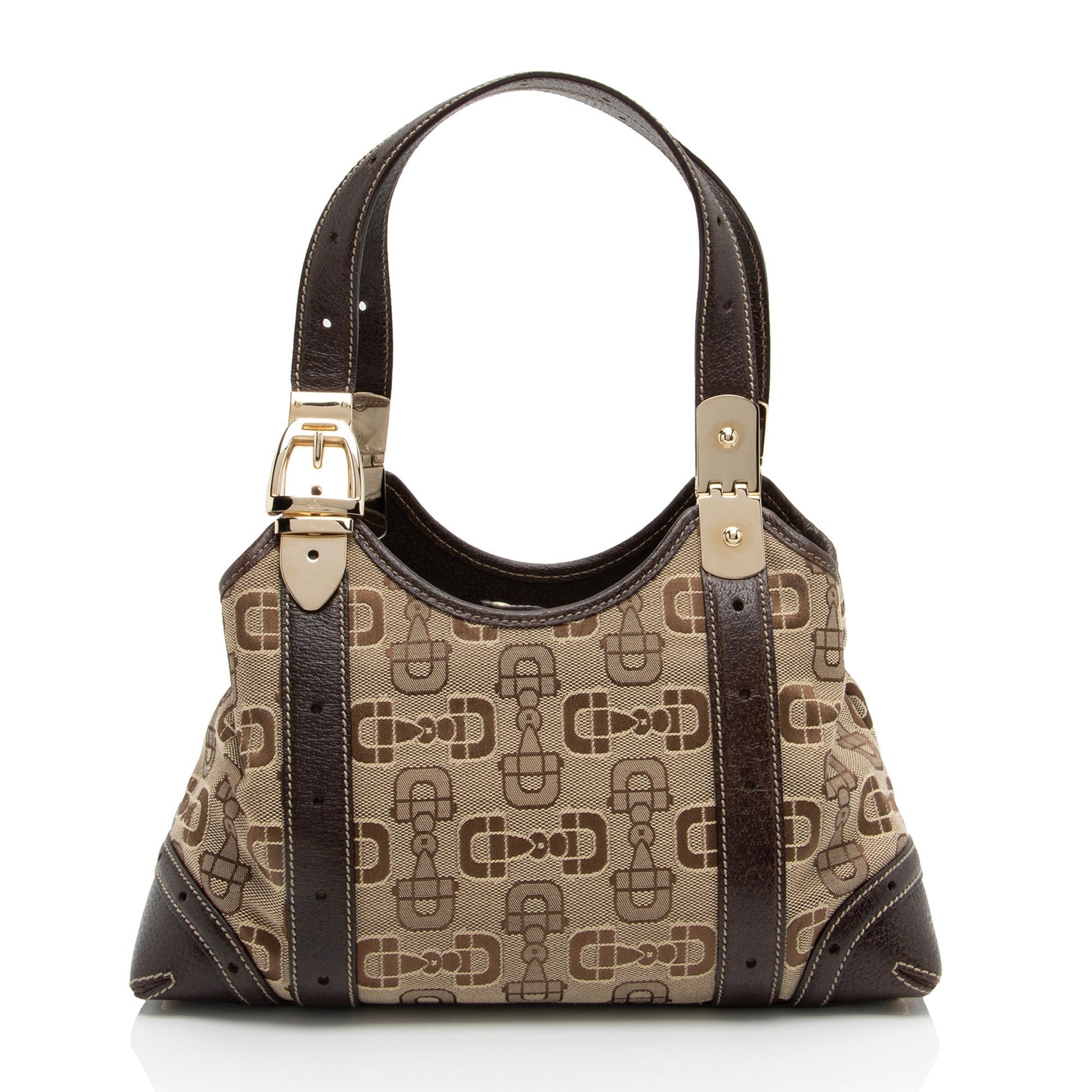 Gucci Leather Canvas Shoulder Bag