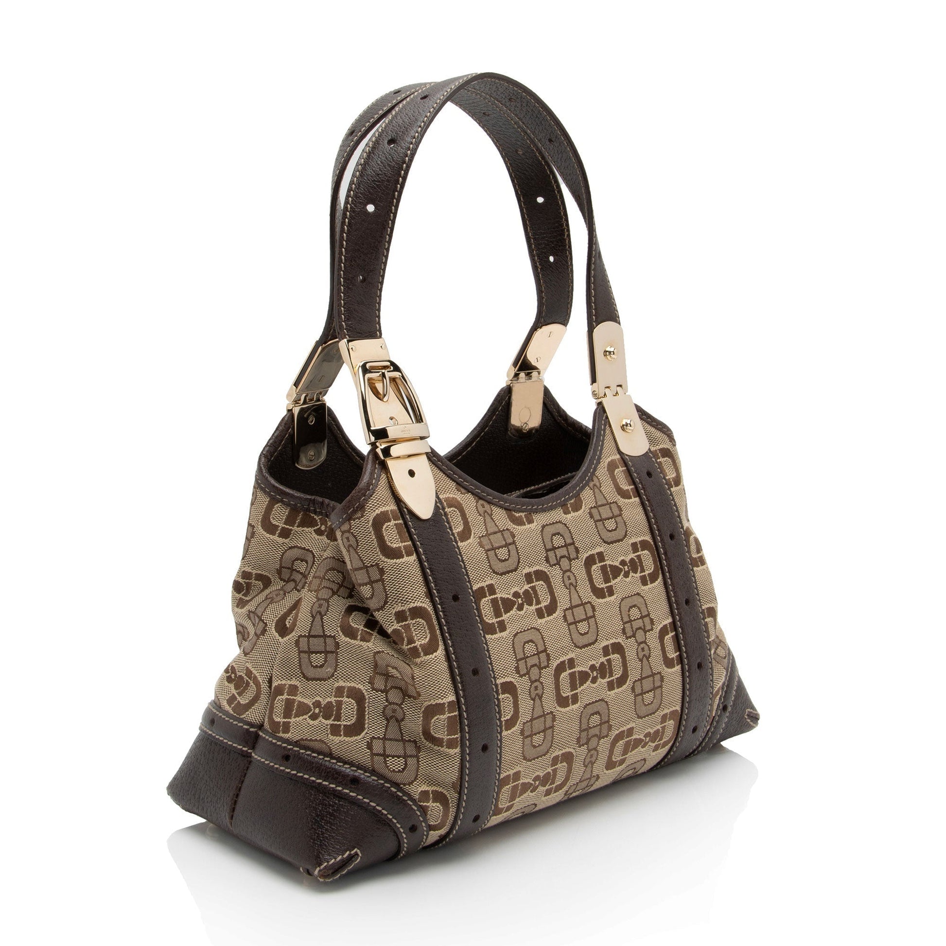 Gucci Leather Canvas Shoulder Bag