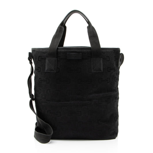 Gucci Horsebit Canvas Tall Tote