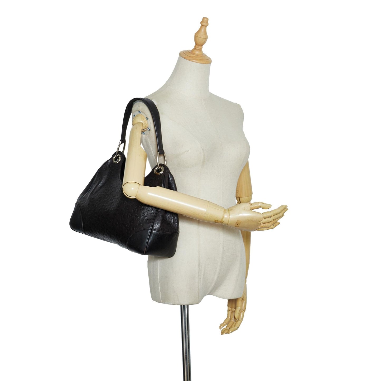 Gucci Horsebit Embossed Leather Shoulder Bag (SHG-96c9Qj)