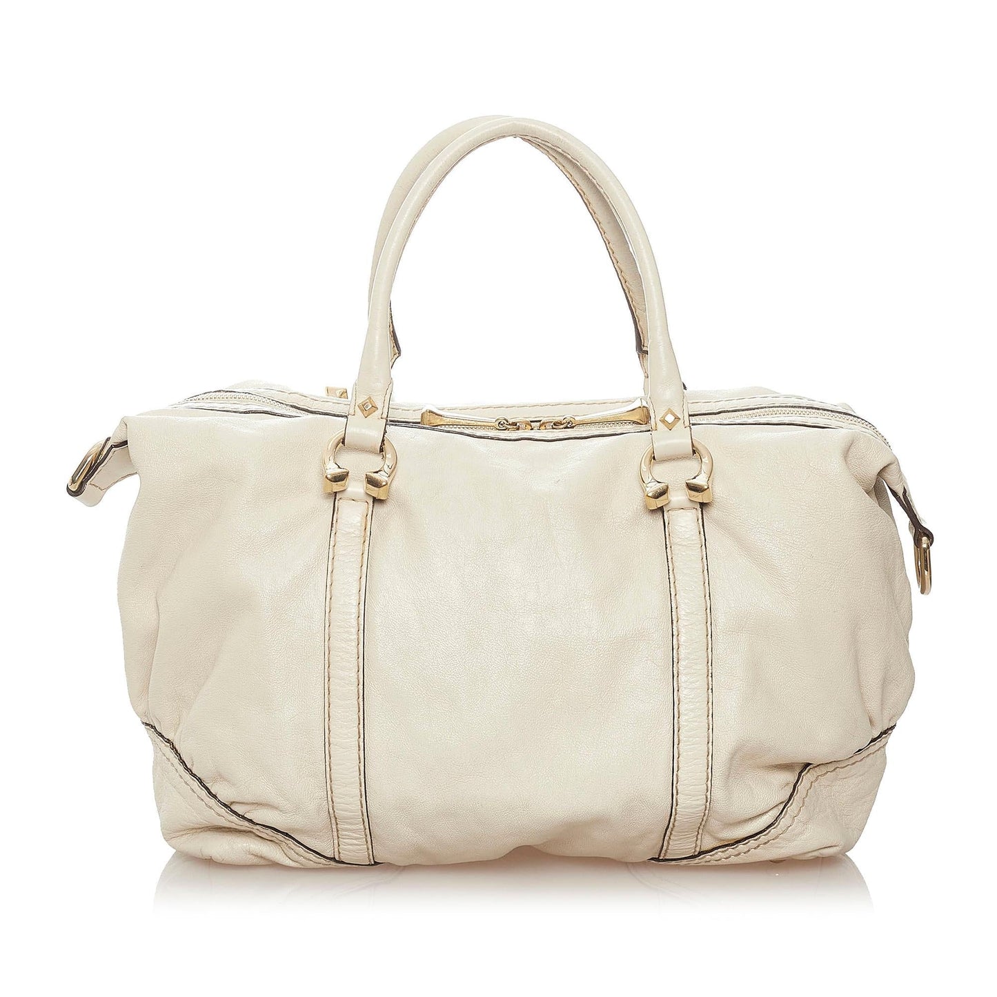 Gucci Horsebit Nail Leather Boston Bag (SHG-37755)