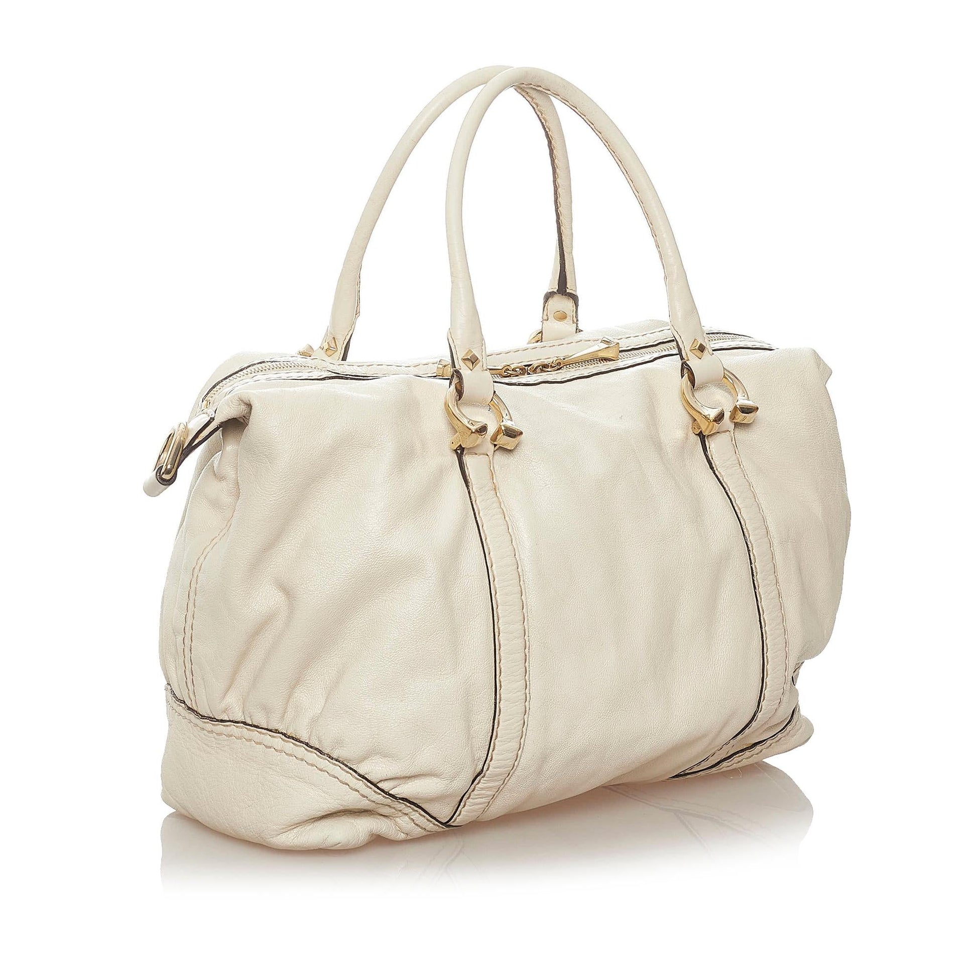 Gucci Horsebit Nail Leather Boston Bag (SHG-37755)