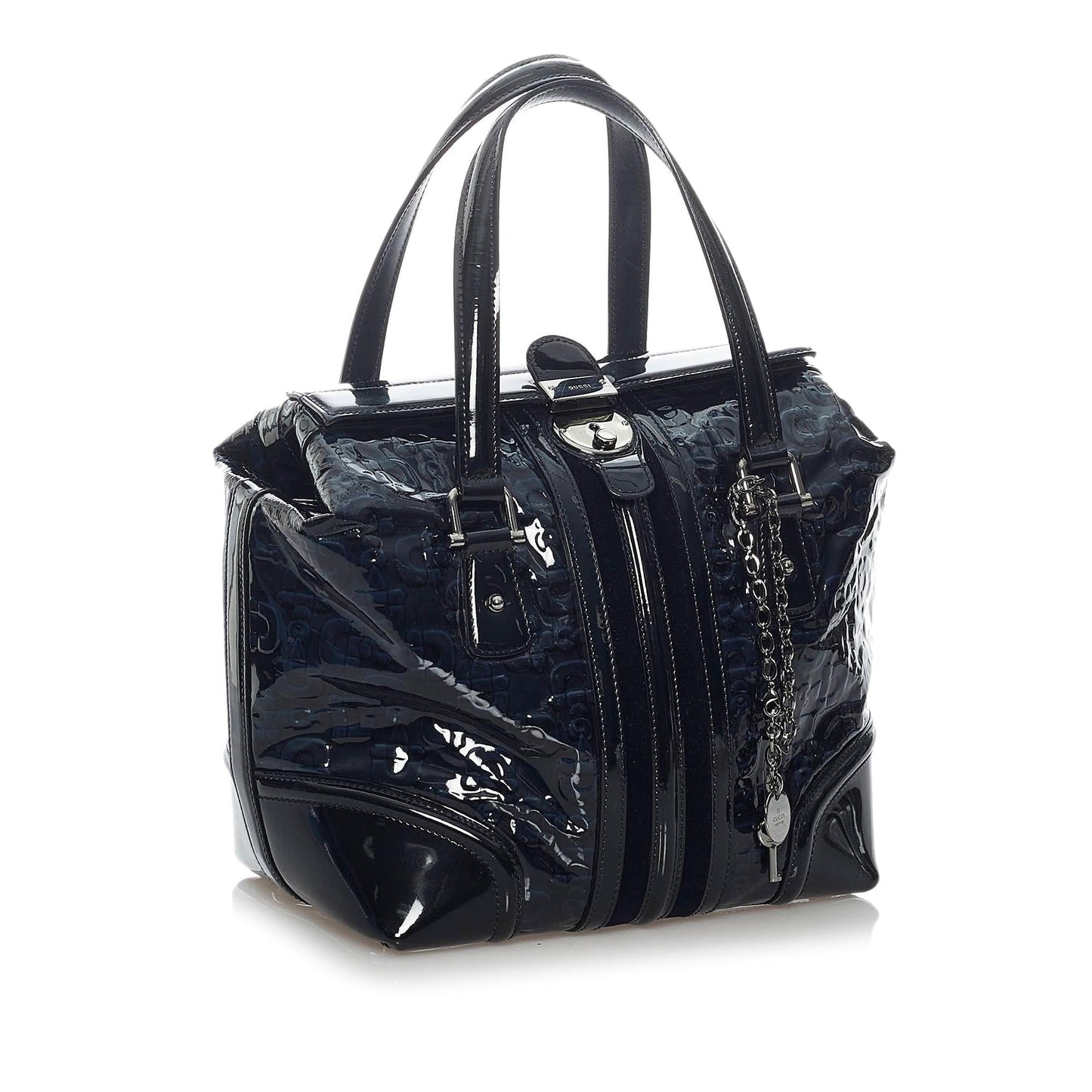 Gucci Horsebit Leather Patent Leather Handbag