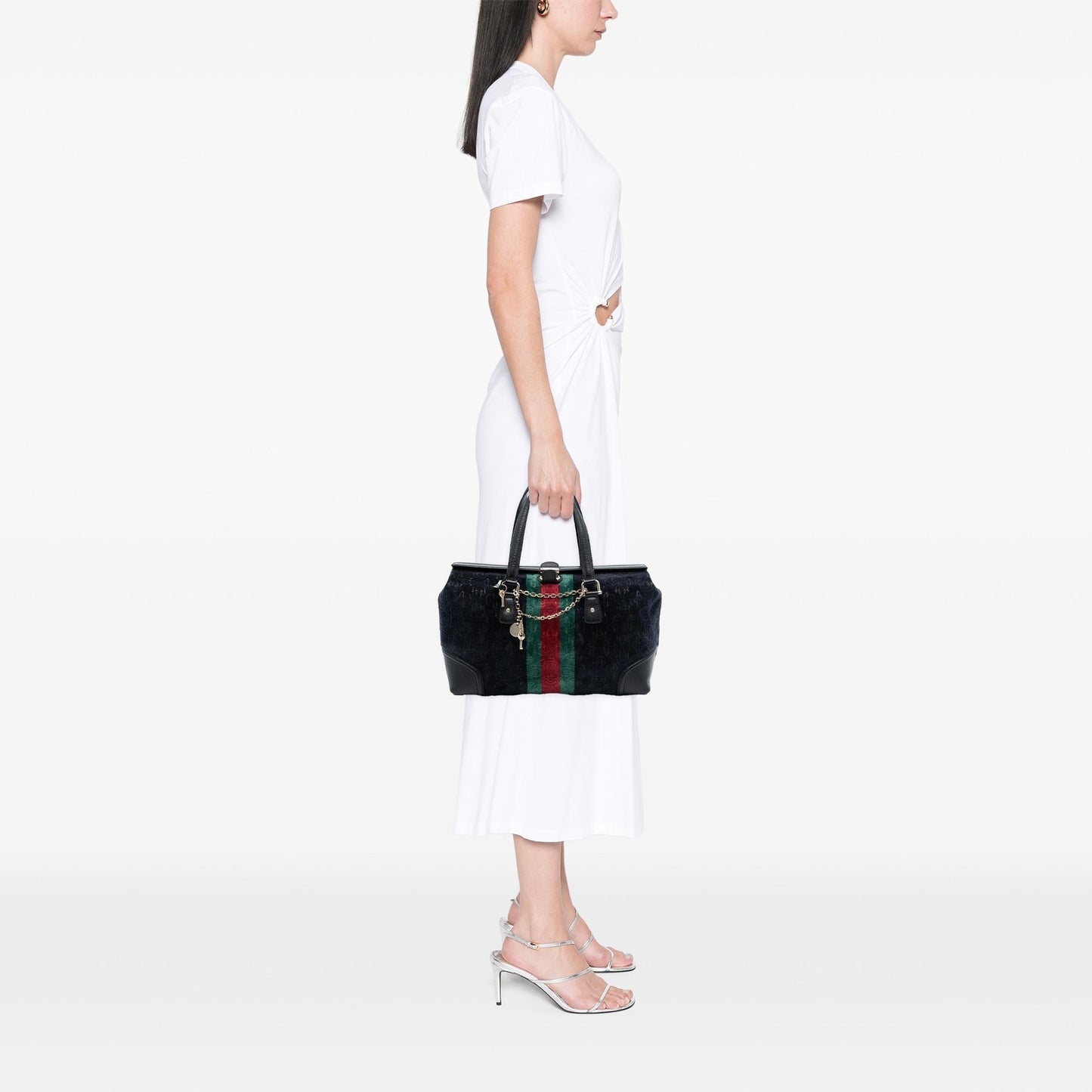 Gucci Horsebit Velvet Web Treasure Boston Bag