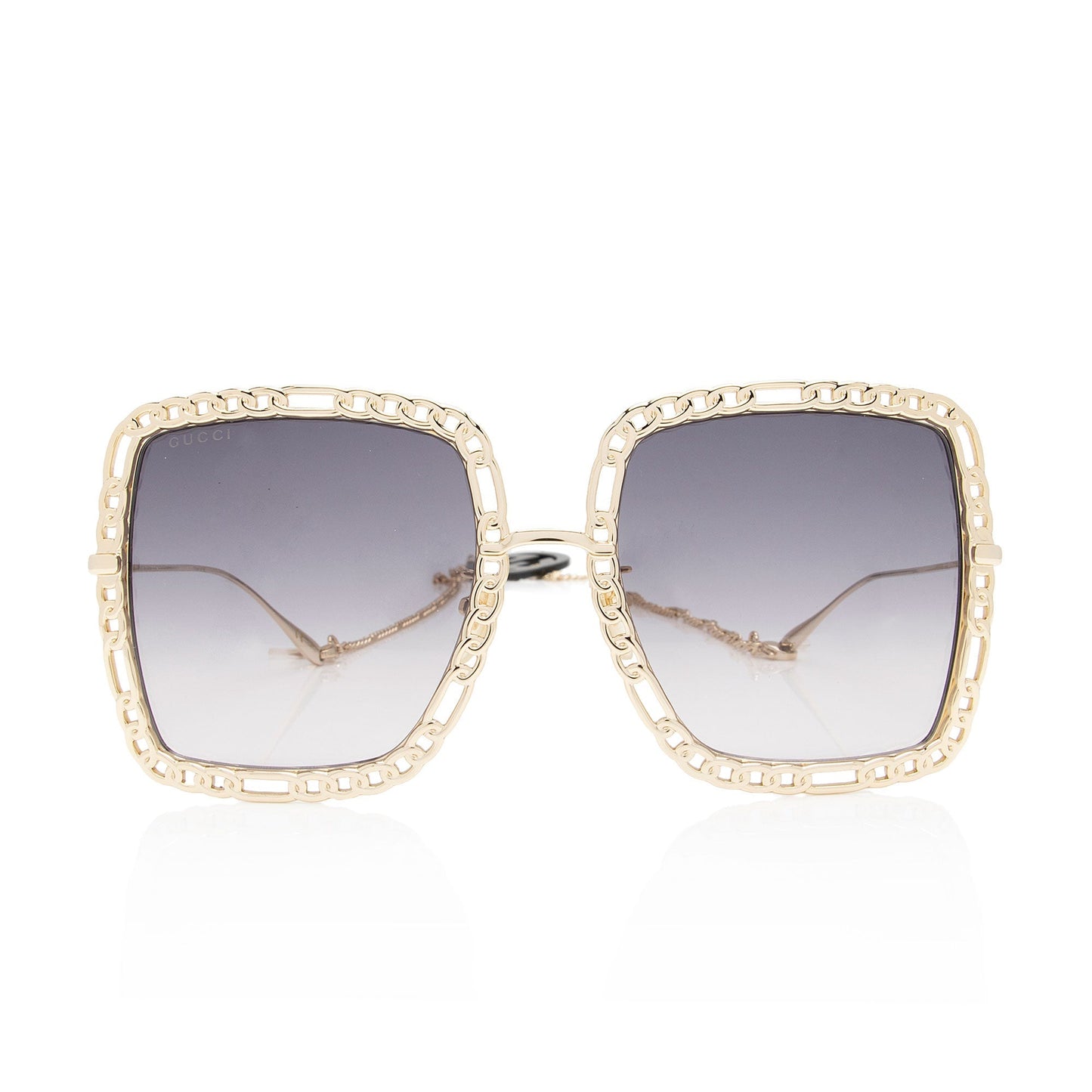 Gucci Interlocking G Charm Chain Oversize Square Sunglasses (SHF-ZhUx8y)