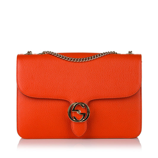 Gucci Interlocking G Leather Crossbody Bag (SHG-34488)