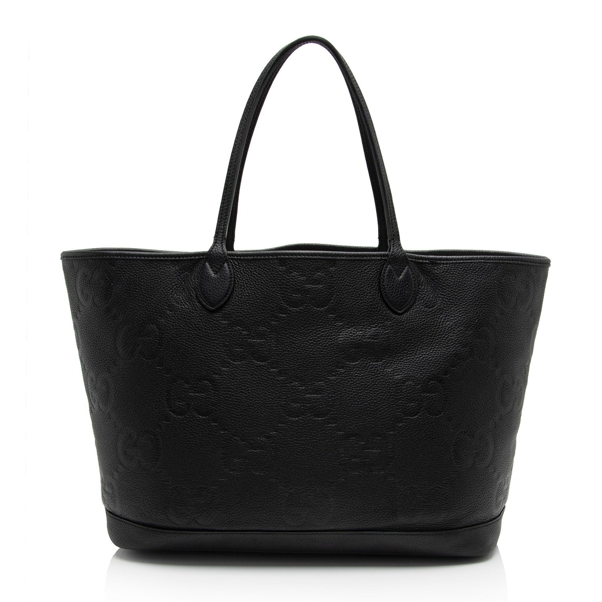Gucci Pochette Leather Canvas Tote