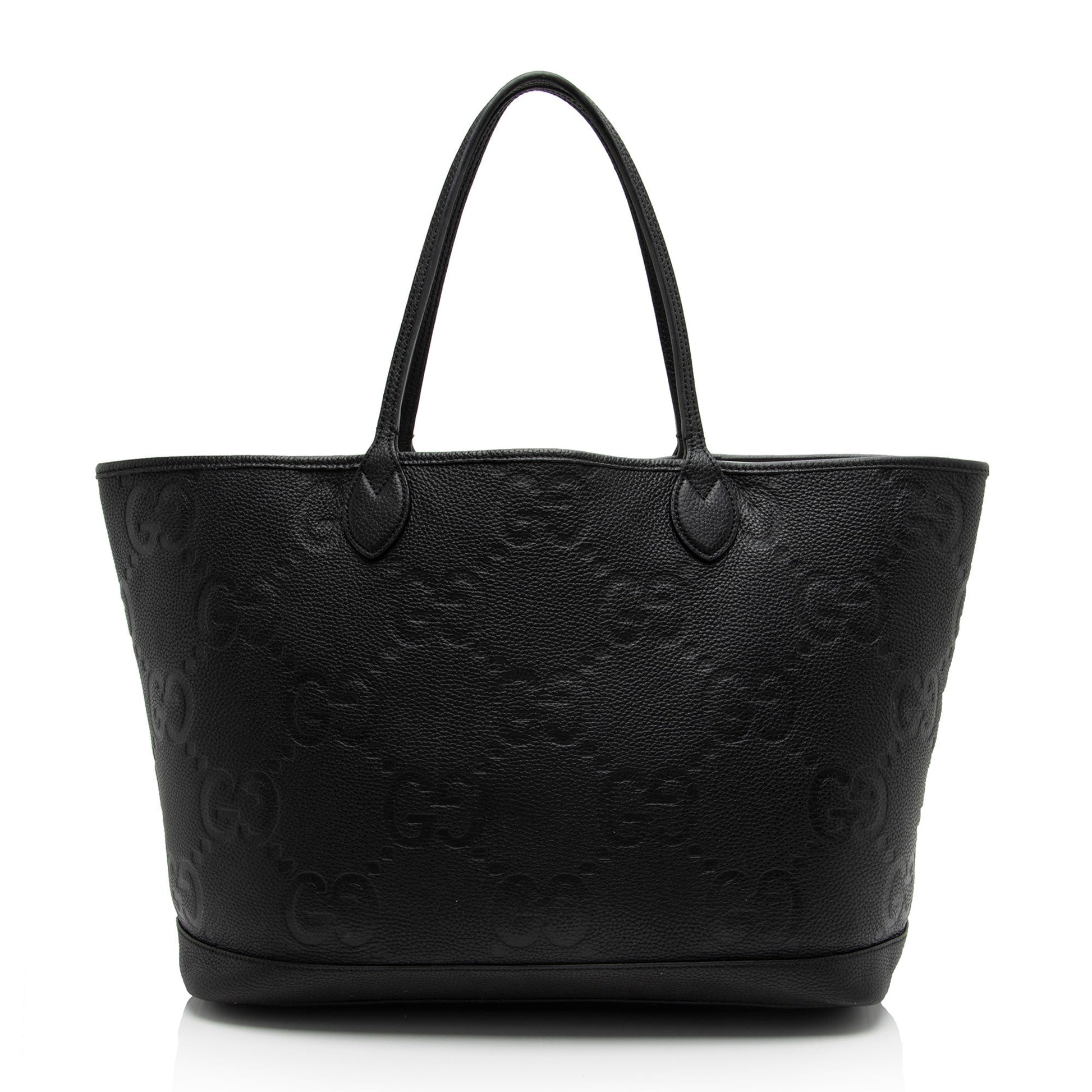 Gucci Pochette Leather Canvas Tote