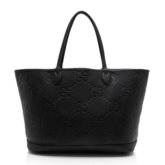 Gucci Pochette Leather Canvas Tote