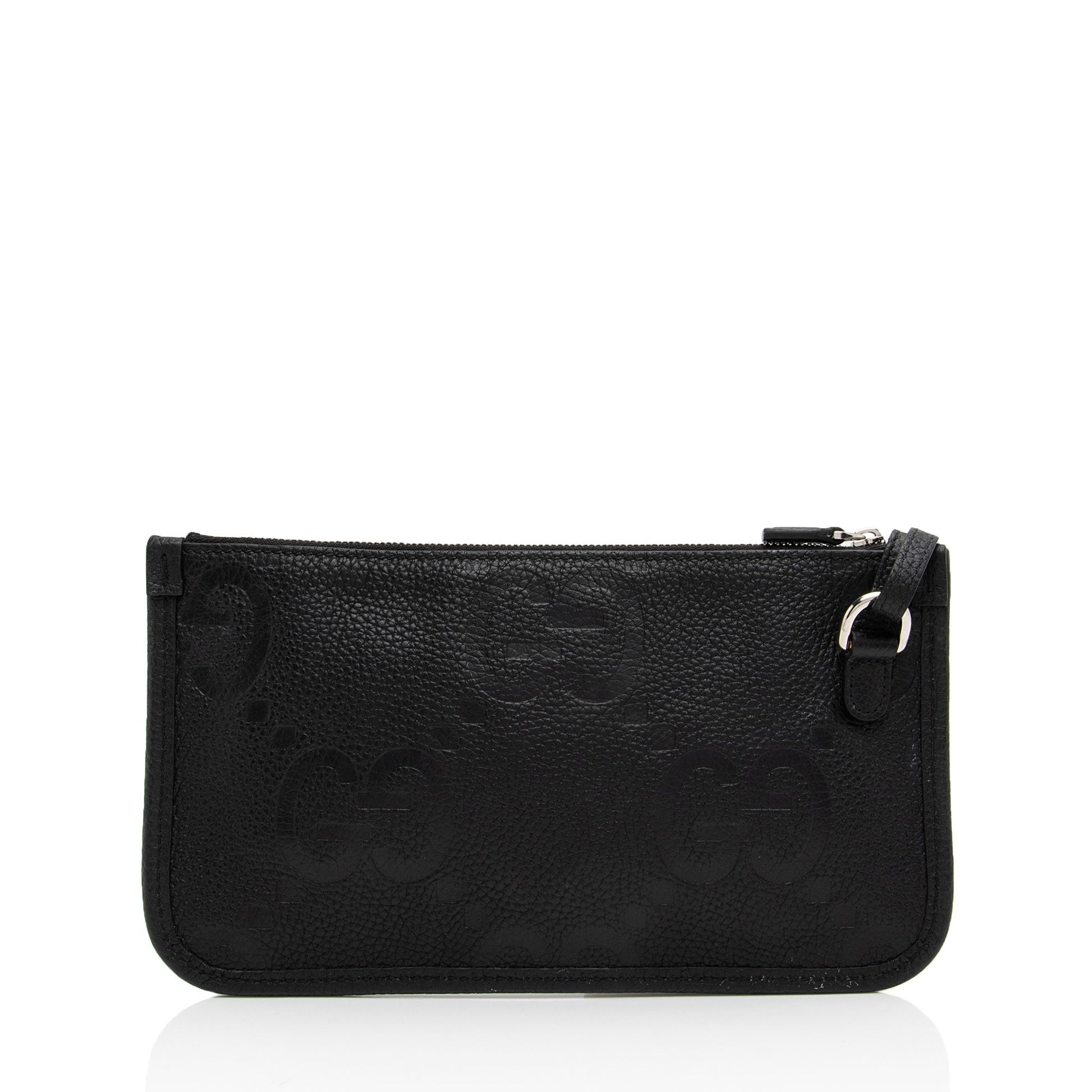 Gucci Pochette Leather Canvas Clutch