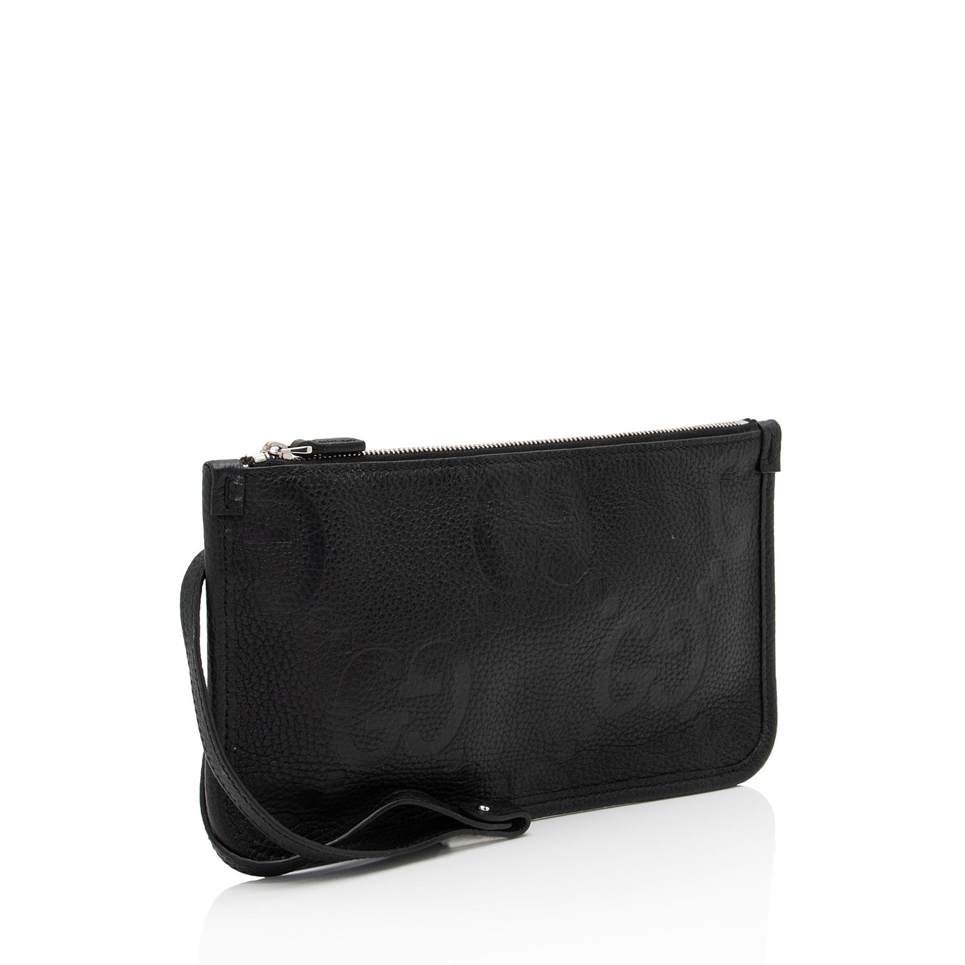 Gucci Pochette Leather Canvas Clutch