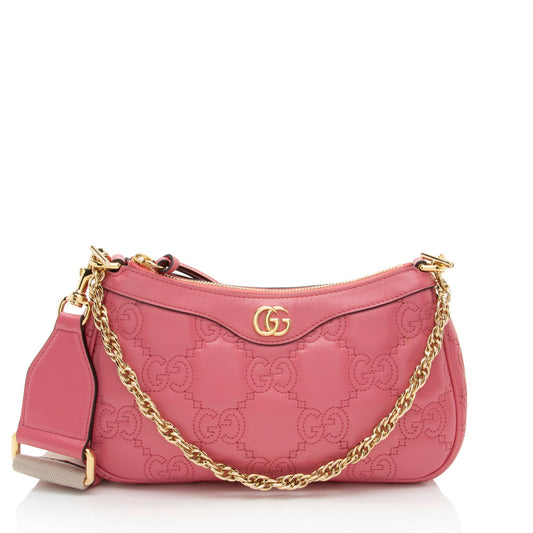 Gucci Jumbo GG Matelasse Leather Chain Small Crossbody