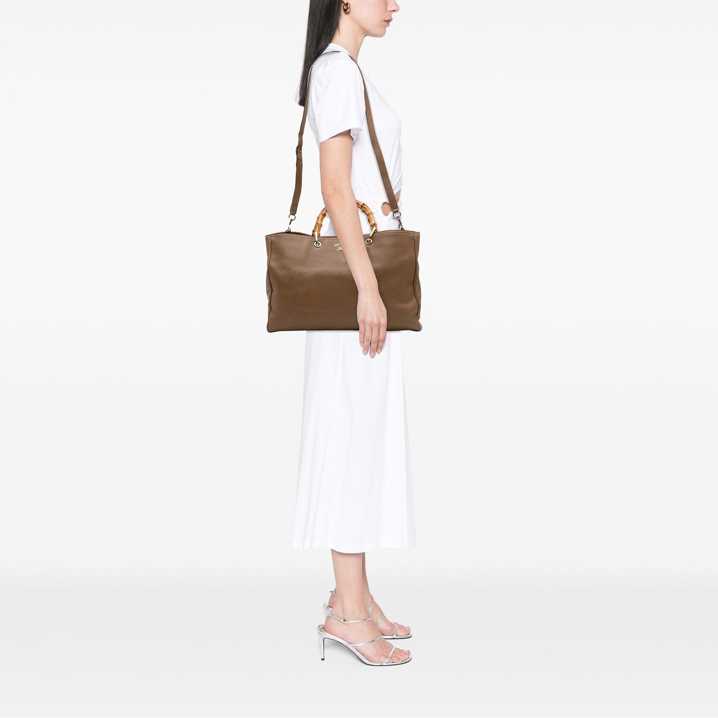 Gucci Large Calfskin Bamboo Shopper Satchel