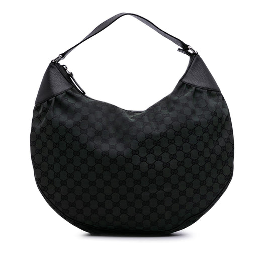Gucci Large GG Canvas Half Moon Hobo