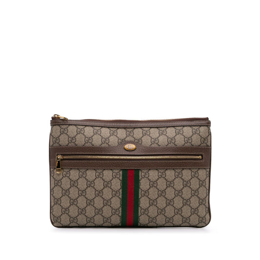 Gucci Large GG Supreme Ophidia Web Clutch