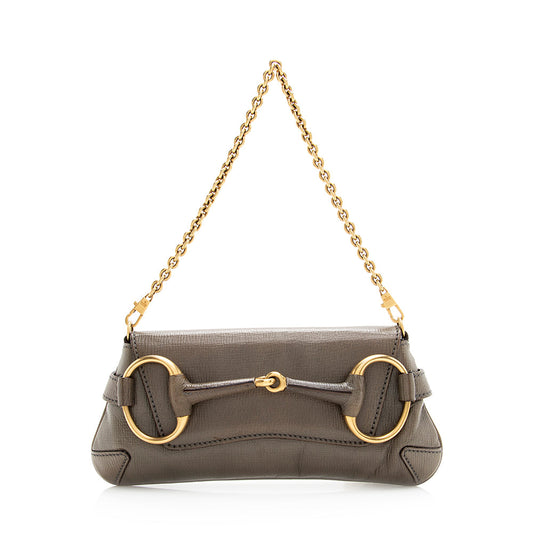 Gucci Tom Ford Leather 1921 Horsebit Shoulder Bag (SHF-20110)
