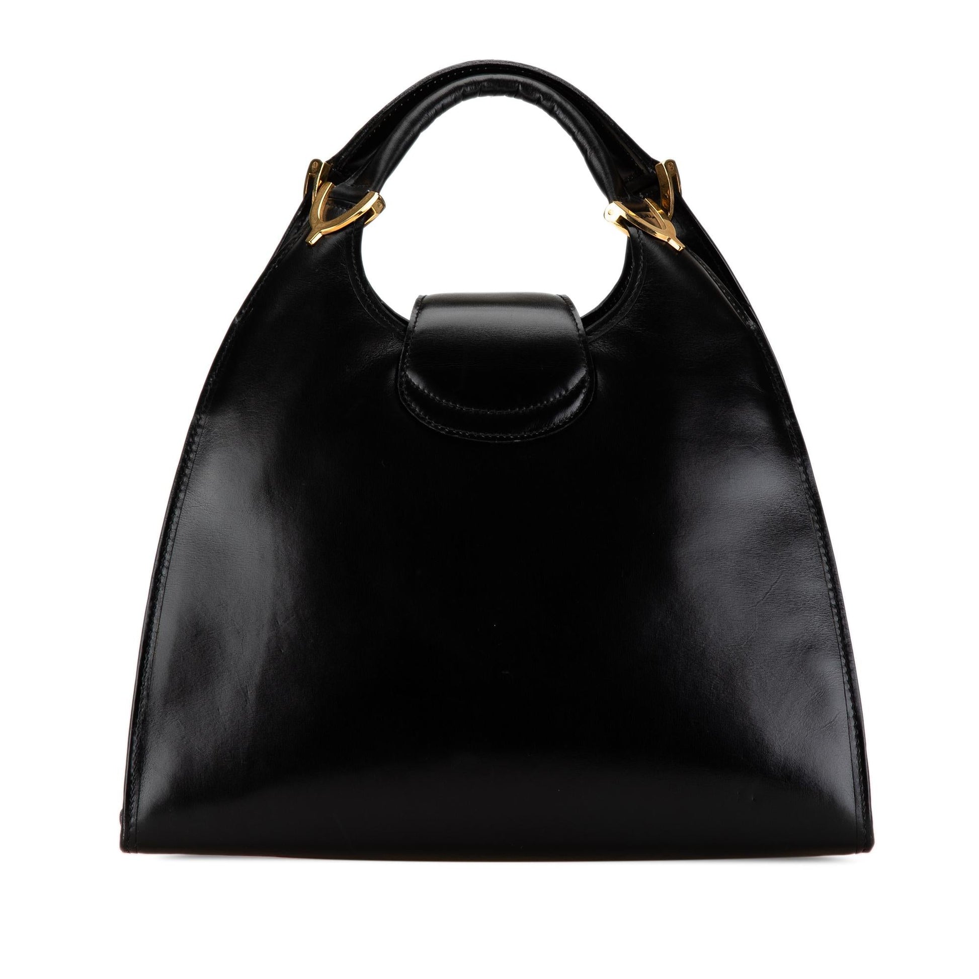 Gucci Leather 1973 Stirrup Handbag (SHG-Jxcegh)
