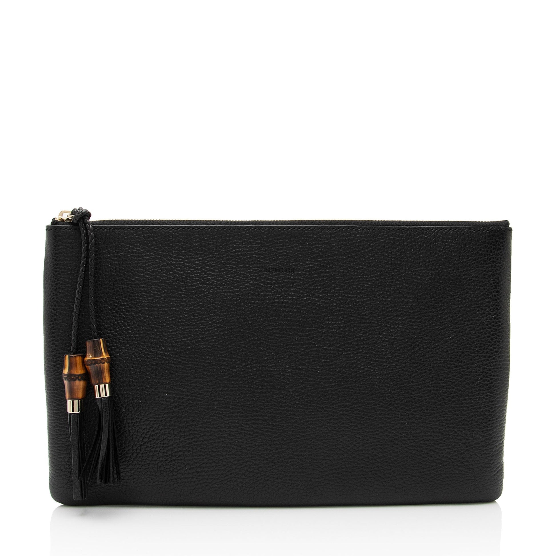 Gucci Pochette Leather Canvas Clutch