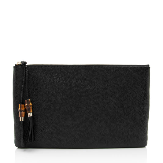 Gucci Pochette Leather Canvas Clutch