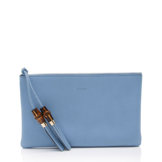 Gucci Pochette Leather Canvas Clutch