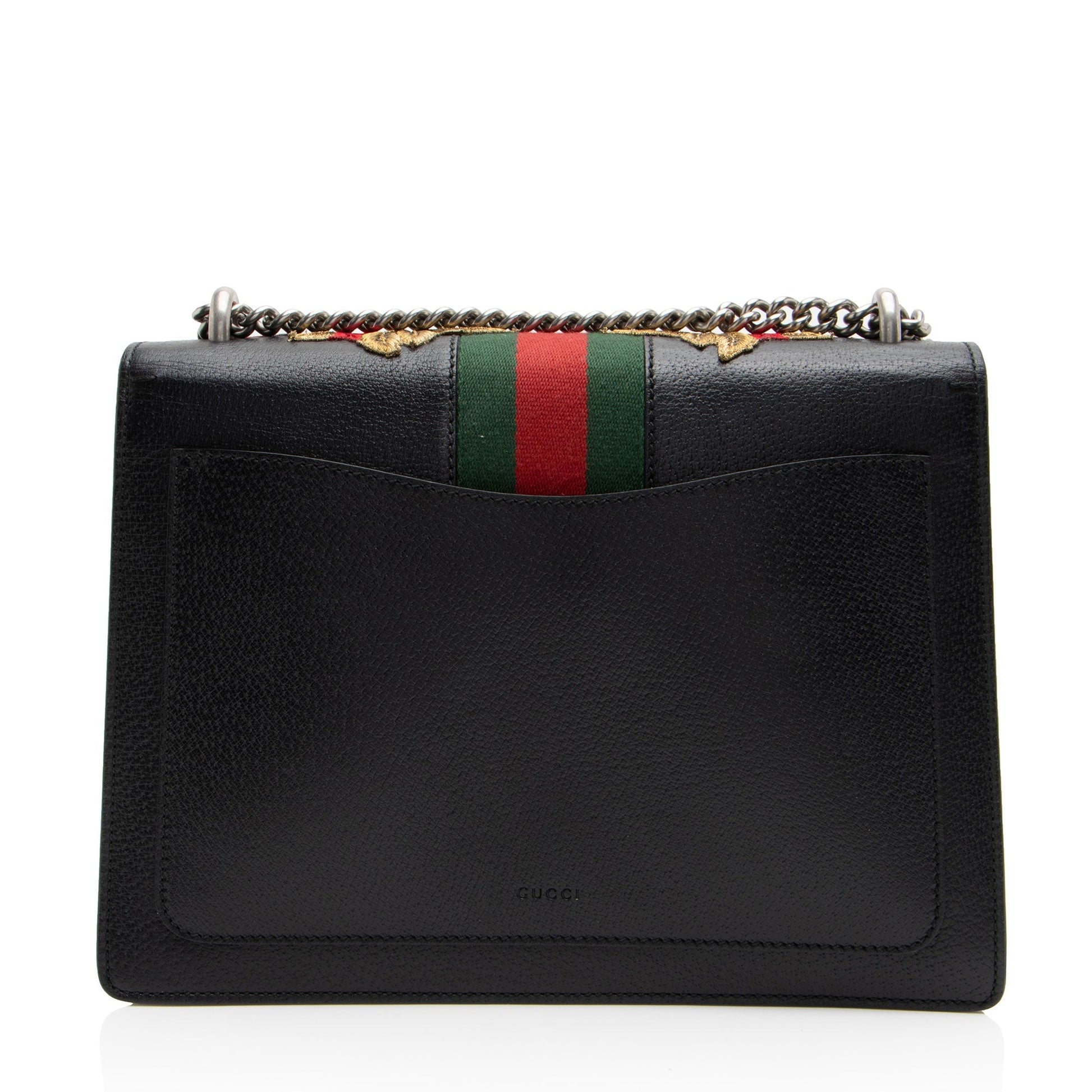 Gucci Leather Embroidered Rose Dionysus Medium Shoulder Bag (SHF-NIvfQT)