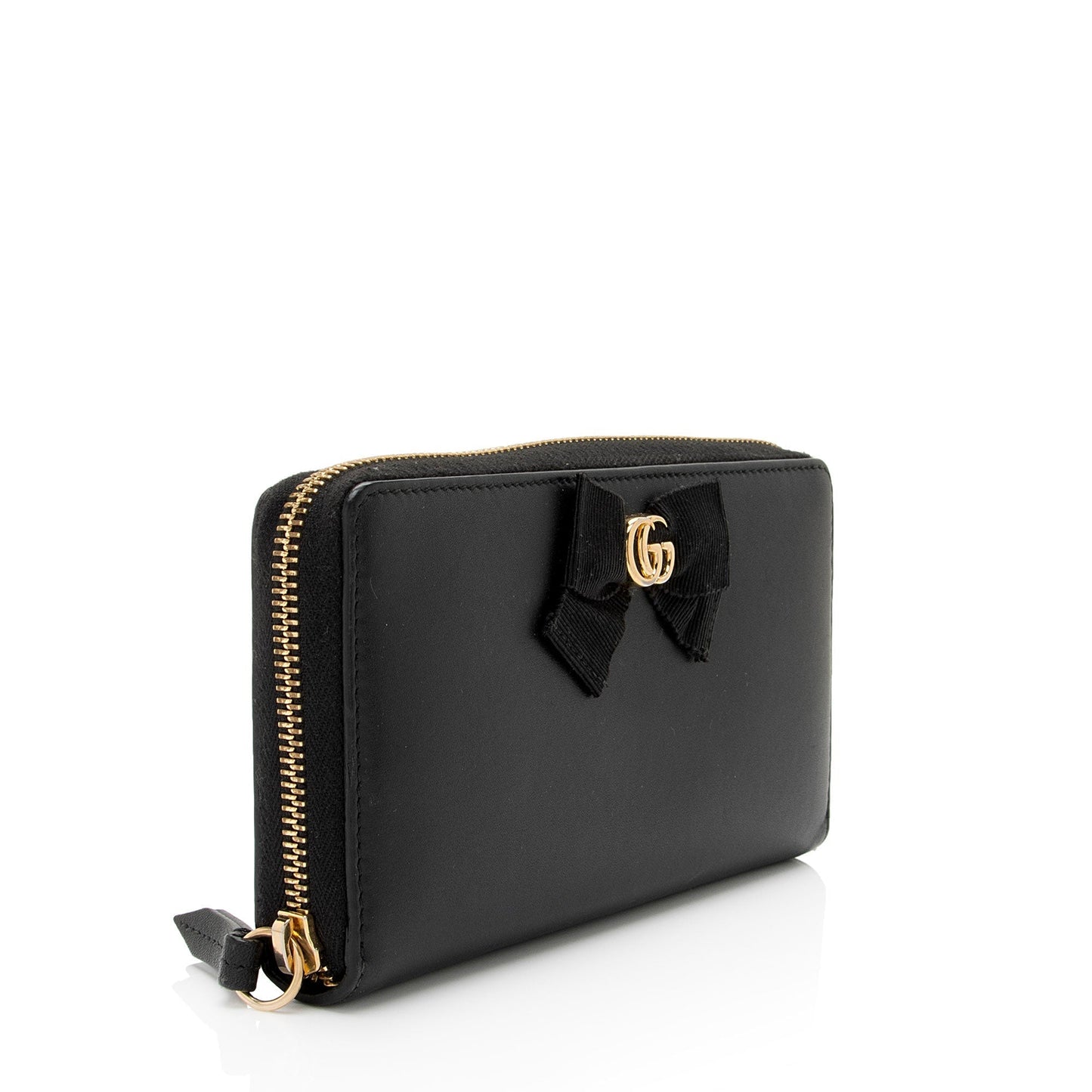 Gucci Leather GG Bow Zip Around Wallet (SHF-fr8dTS)