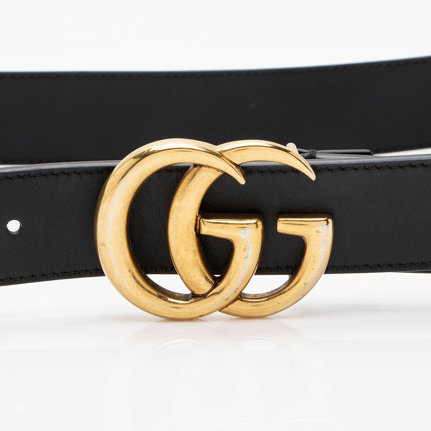 Gucci Leather GG Marmont Slim Belt - Size 36 / 90 (SHF-XXyCZw)