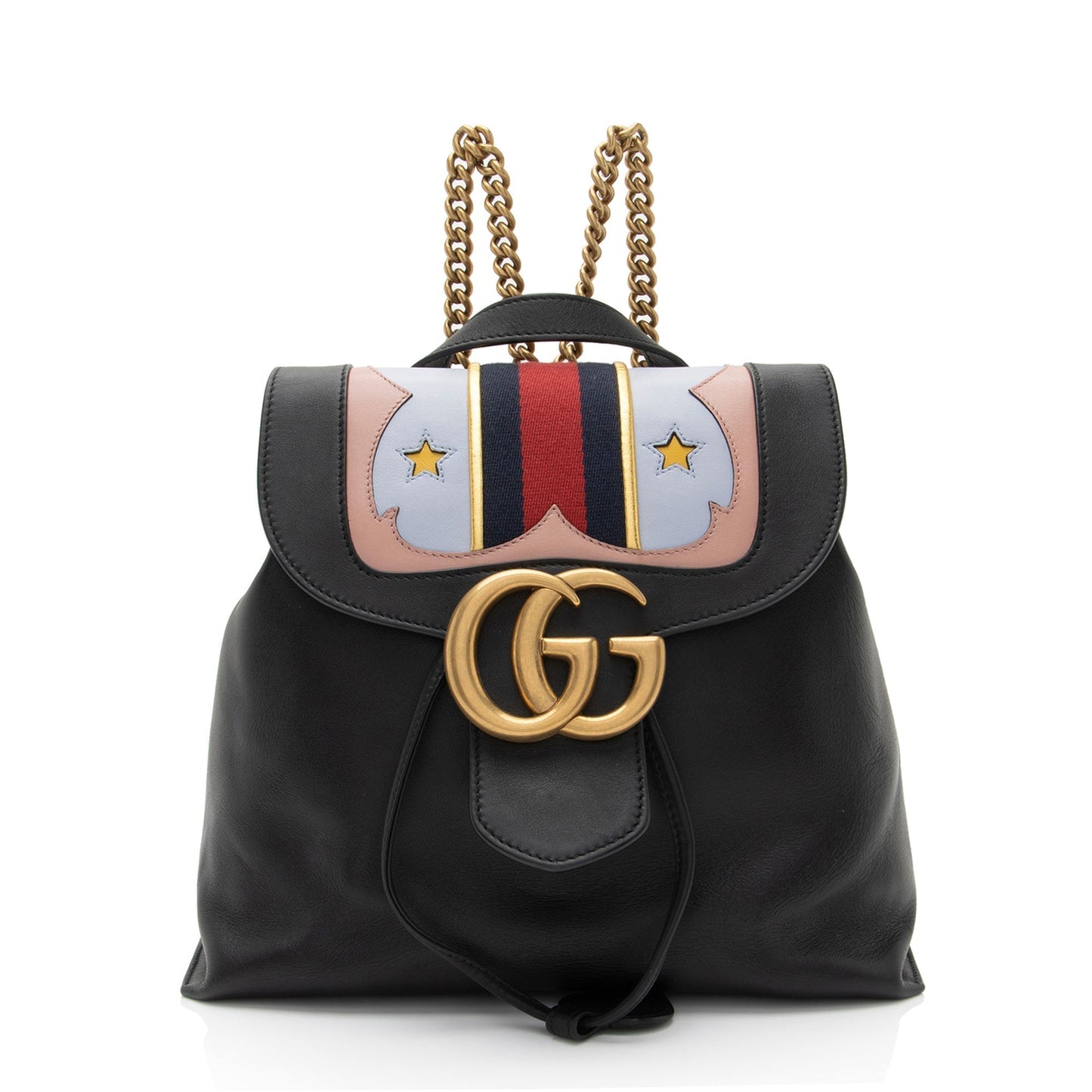 Gucci Nylon Chain Leather Shoulder Bag