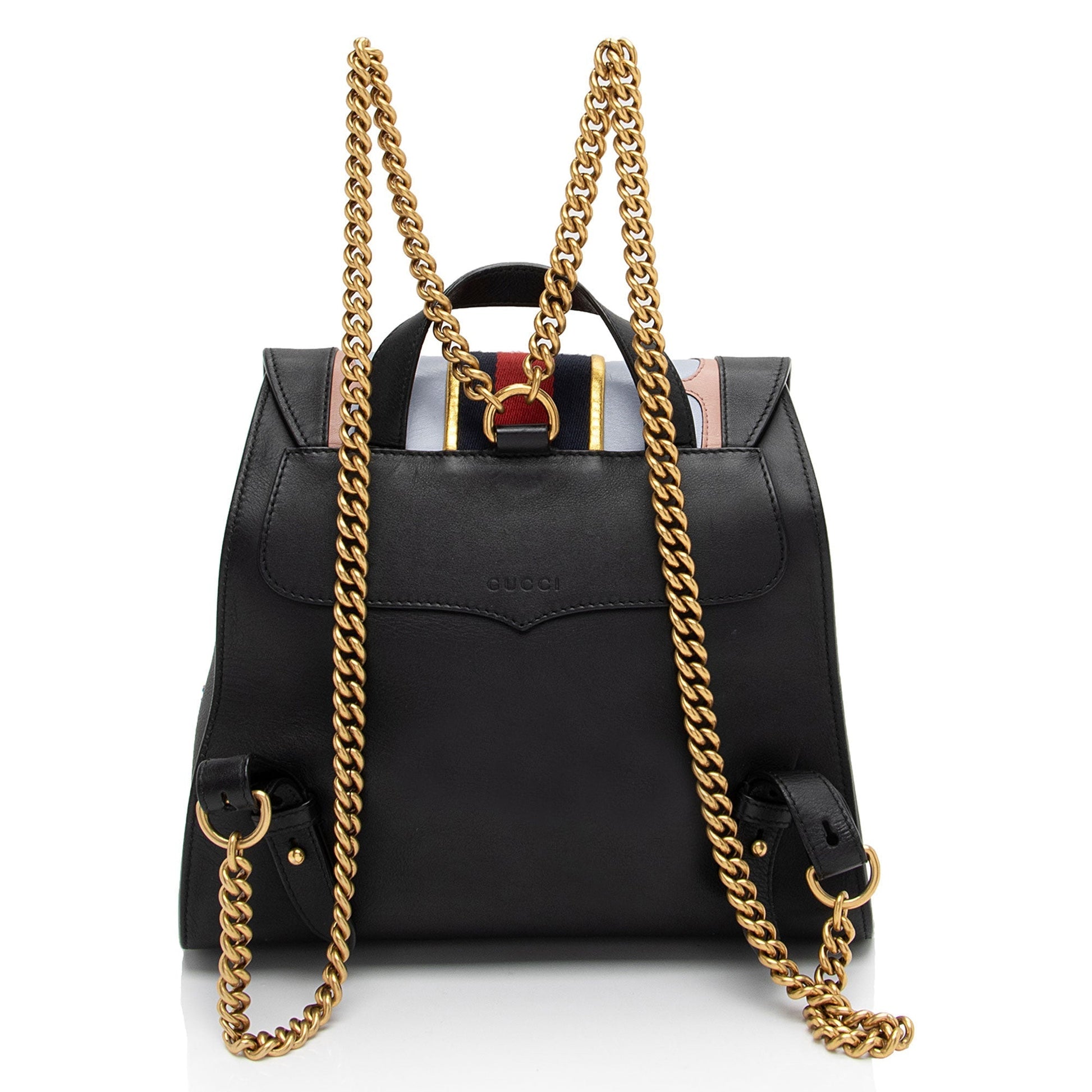 Gucci Nylon Chain Leather Shoulder Bag
