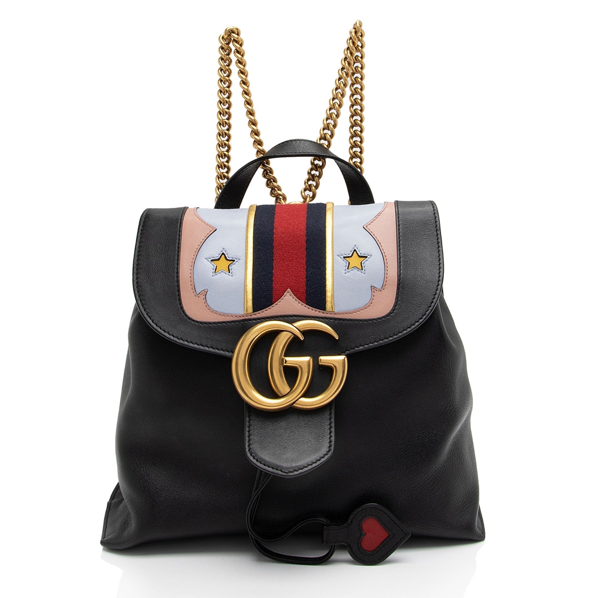 Gucci Nylon Chain Leather Shoulder Bag
