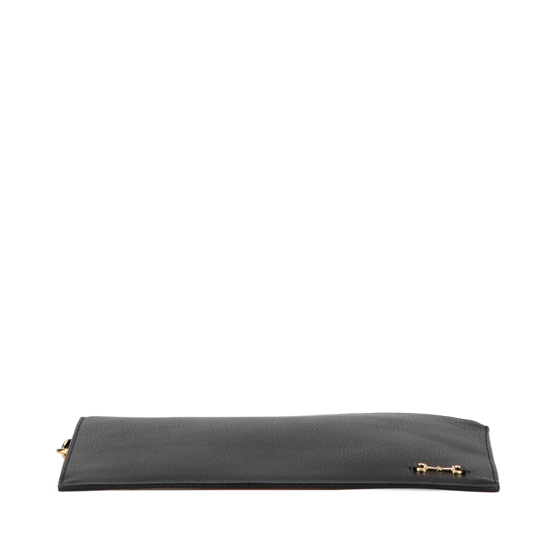 Gucci Leather Horsebit 1955 Zip Clutch