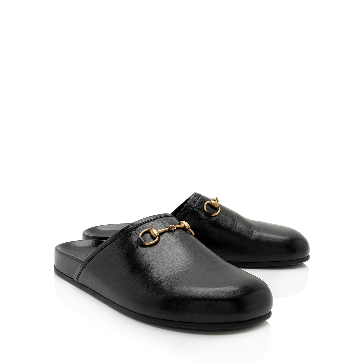 Gucci Leather Horsebit River Slippers - Size 9 / 39 (SHF-G1gkwt)