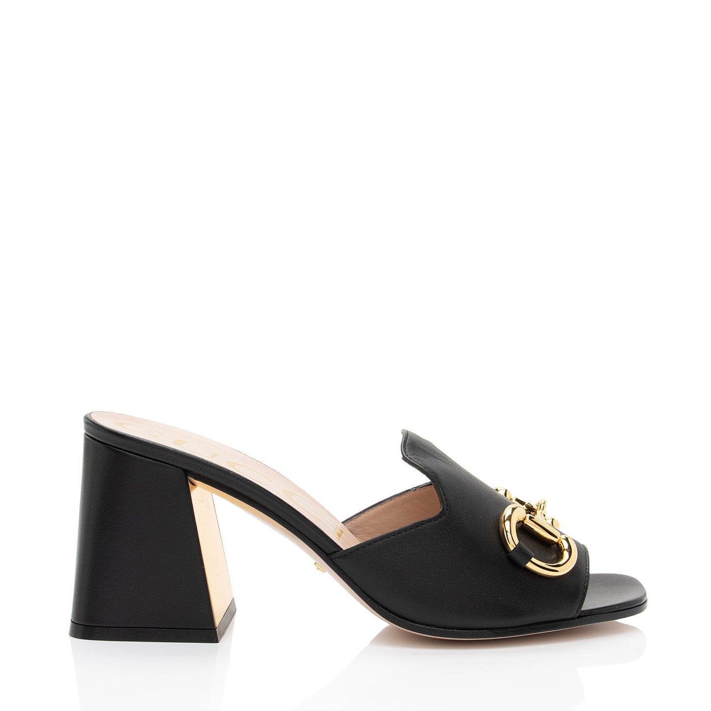 Gucci Leather Horsebit Slide Sandals - Size 7.5 / 37.5 (SHF-437r5u)