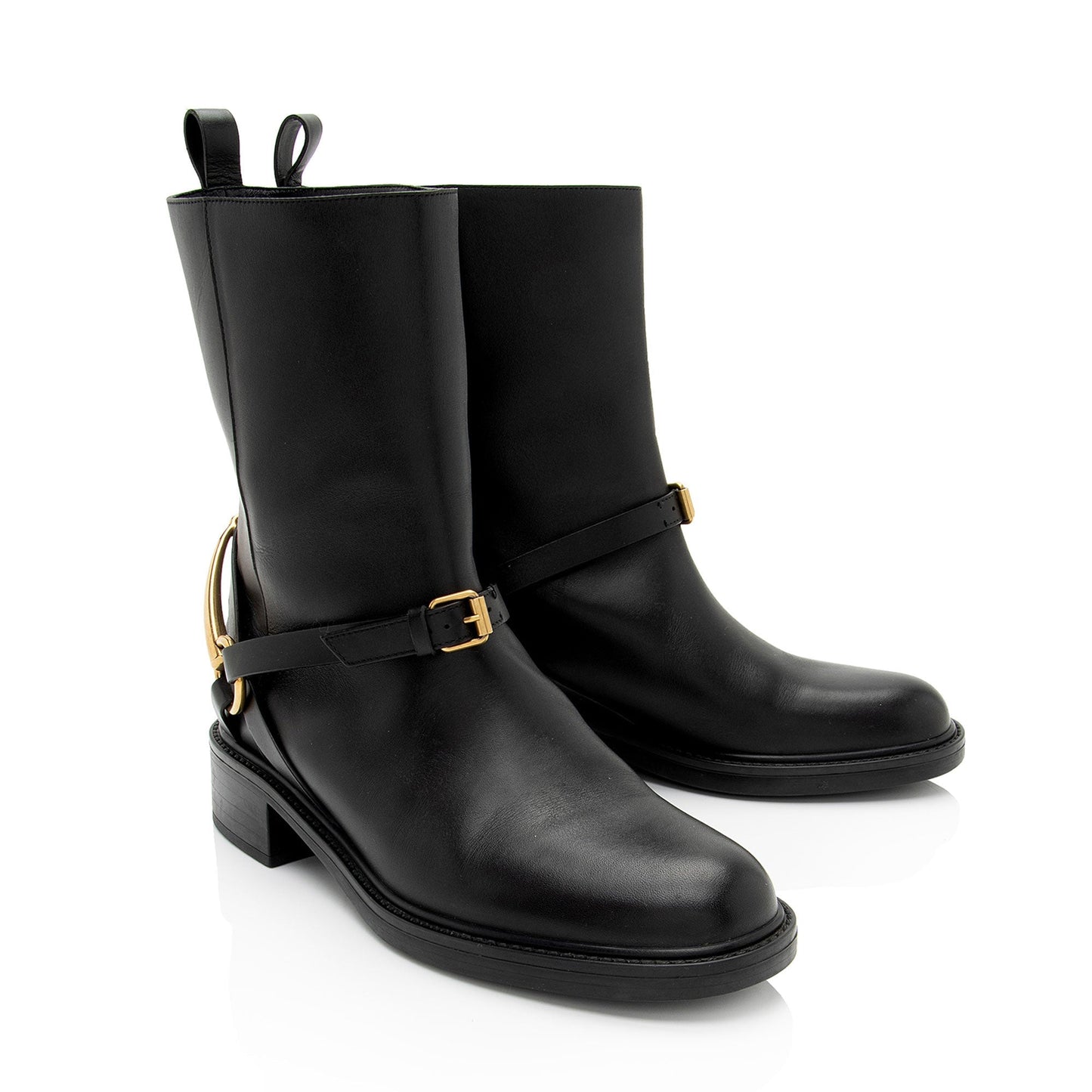 Gucci Leather Horsebit Tess Boots - Size 7 / 37 (SHF-2Ff59b)