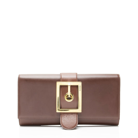 Gucci Leather Lady Buckle Clutch
