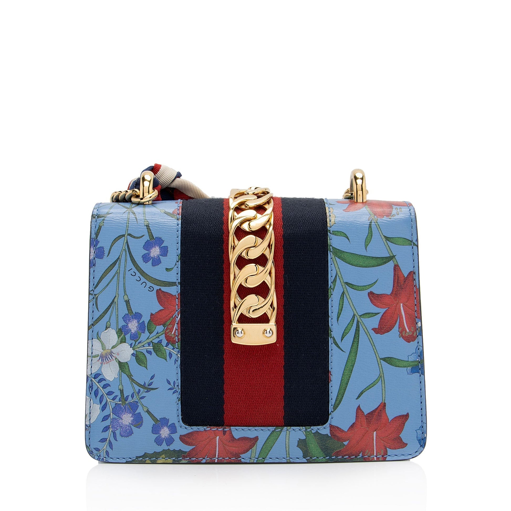 Gucci Nylon Chain Leather Shoulder Bag