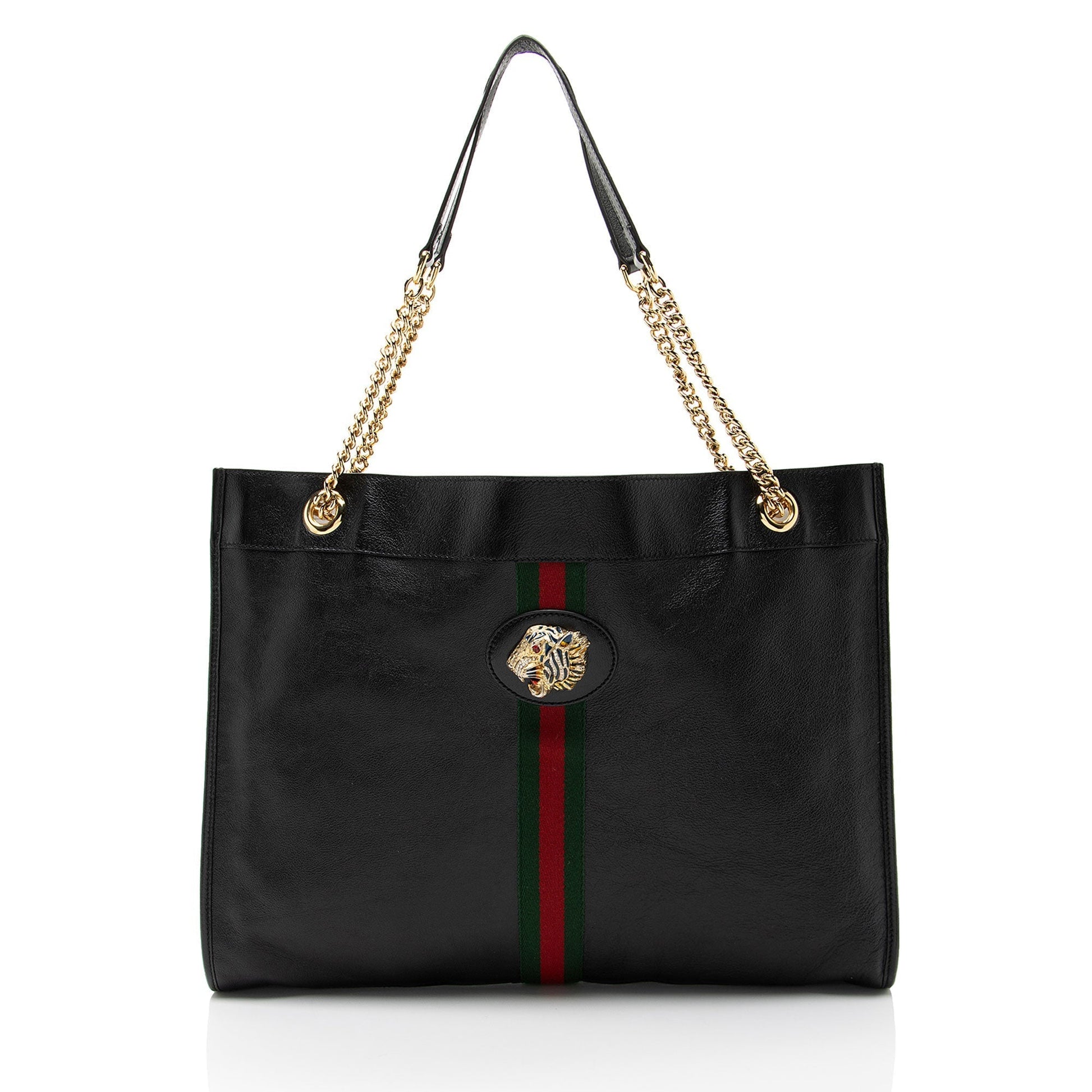 Gucci Nylon Pochette Leather Tote