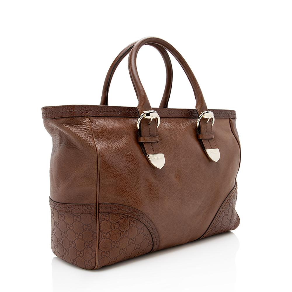 Gucci Leather Monogram Tote Style 12